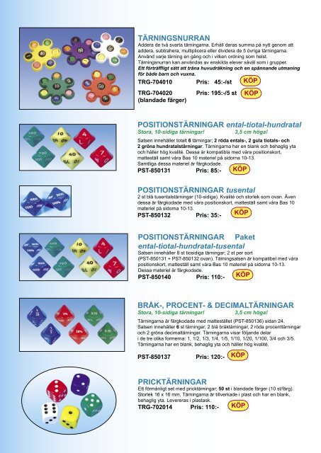 tärningar - Lär & Lek