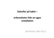 Solceller på taket – erfarenheter från en egen installation