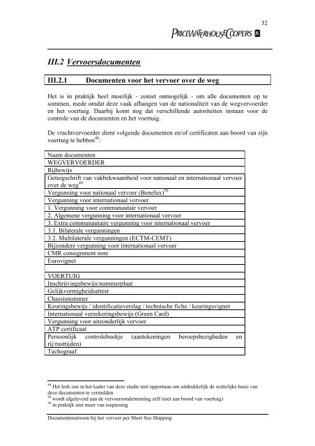 Studie in verband met de documenten - Shortsea Shipping ...