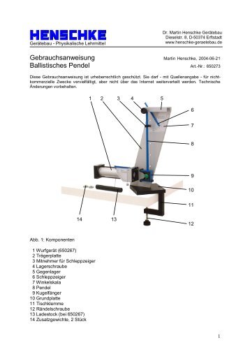 Ballistisches-Pendel.pdf - Martin Henschke Gerätebau