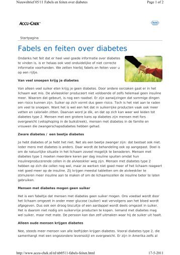 Fabels en feiten over diabetes - medisch fitness