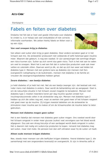 Fabels en feiten over diabetes - medisch fitness