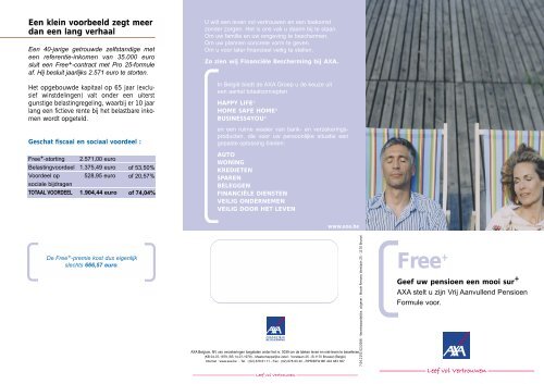 AXA Free Plus Folder - HEGO Lommel Bank & Verzekeringen