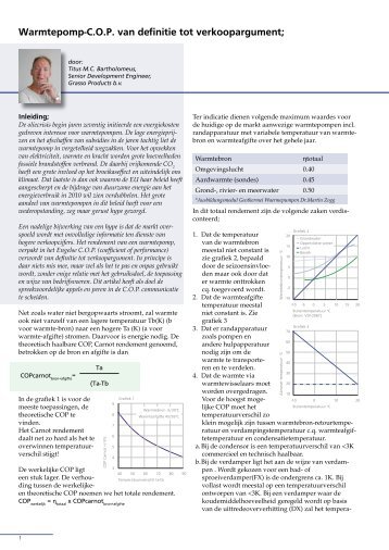 Warmtepomp-COP van definitie tot verkoopargument