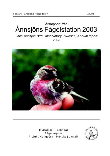 Årsrapport 2003 - Ånnsjöns fågelstation