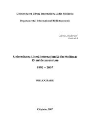 Publicaţiile Facultăţii de Psihologie şi Asistenţă Socială - DIB ULIM