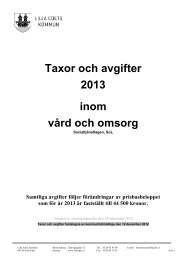 Taxor och avgifter för vård och omsorg 2013 - Lilla Edets kommun
