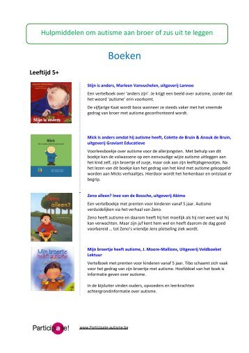 Hulpmiddelen om autisme aan broer of zus uit te leggen - Participate!