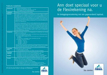 Ann doet speciaal voor u de Flexirekening na. - Fidea