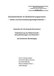 Sozialstandards im Globalisierungsprozess – Inhalt und ...