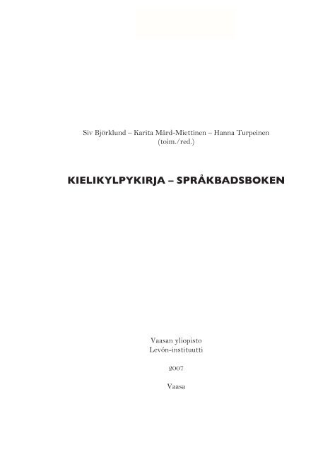 kielikylpykirja – språkbadsboken - Vaasan yliopisto