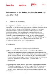 Erläuterungen zu den Rechten der Aktionäre ... - Beate Uhse AG