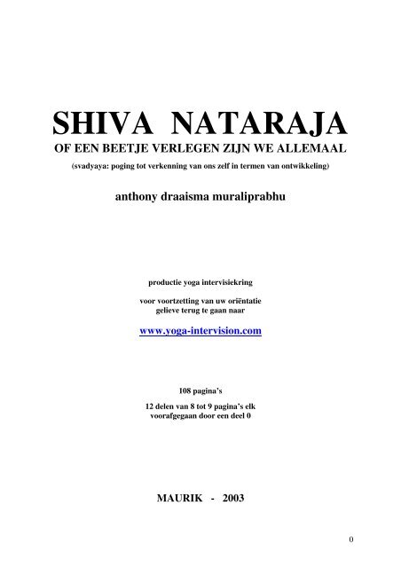 SHIVA NATARAJA - Yoga Intervision