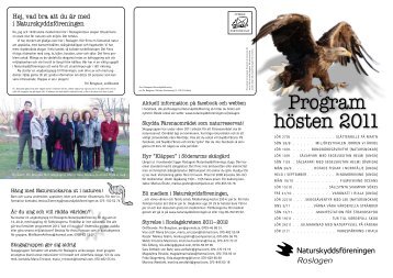 Höstprogram 2011 - Naturskyddsföreningen