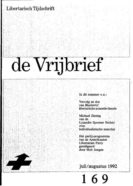 Vrijbrief 169 (juli/augustus 1992) - Libertarian.nl