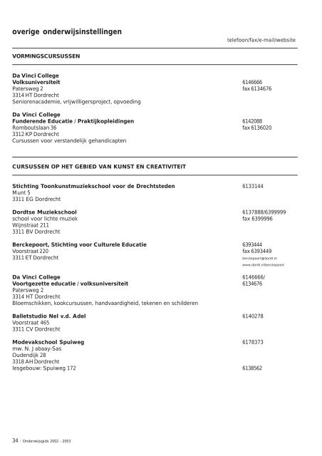 Onderwijsgids 2002- 2003 - Gemeente Dordrecht