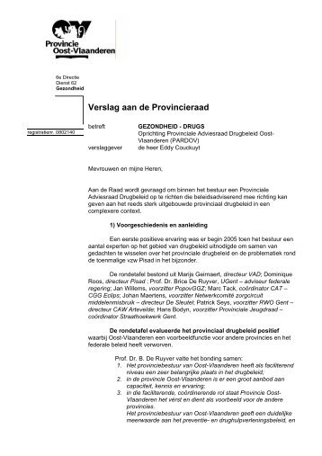 Verslag aan de Provincieraad - Provinciaal steunpunt lokaal overleg ...