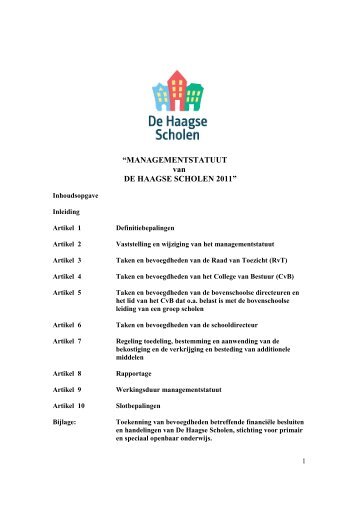 Managementstatuut DHS 2011.pdf - De Haagse Scholen