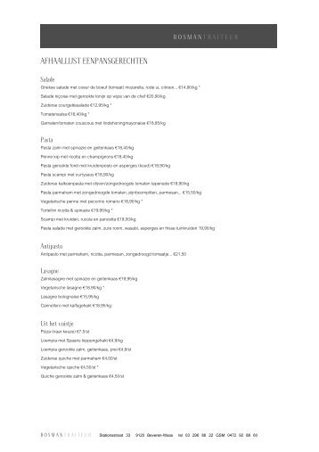Suggesties eenpansgerechten (pdf) - Traiteur Beveren - Bosman ...
