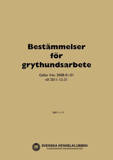 Bestämmelser för grythundsarbete - Tysk Jaktterrier Norge