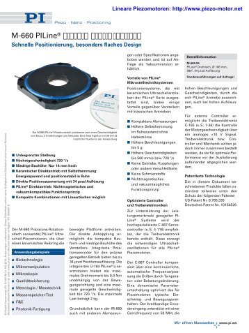 PI: Piezoelektrischer motor, piezomotor, Rotationsmotor ... - PI Ceramic