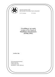 Utveckling av en svensk version av Five Facets of Mindfulness ...