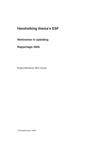 Handreiking thema's ESF - Werknemer in opleiding