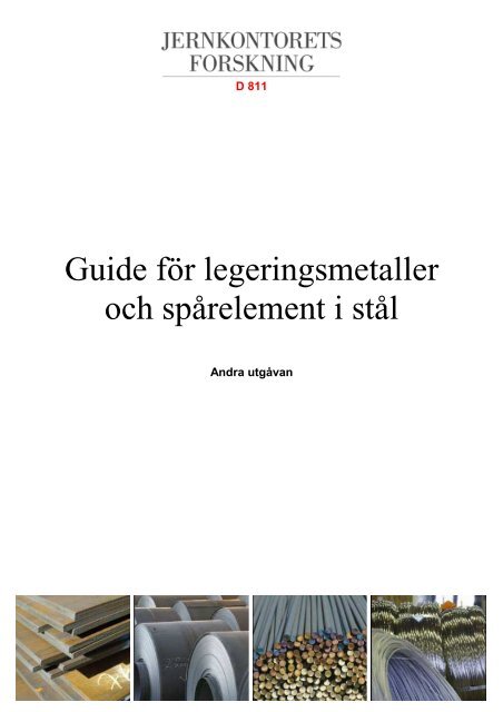 Guide For Legeringsmetaller Och Sparelement I Stal Jernkontoret