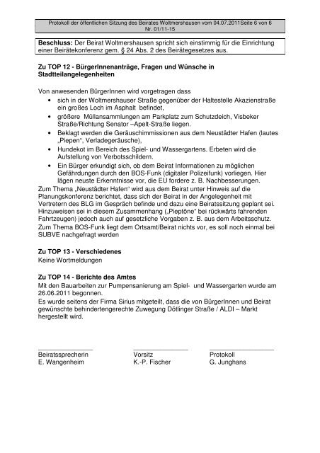 Protokoll der Beiratssitzung vom 04.07.2011 (pdf, 41.2 KB) - Bremen