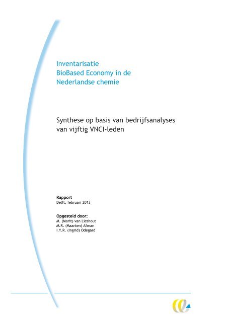 Inventarisatie BioBased Economy in de Nederlandse chemie