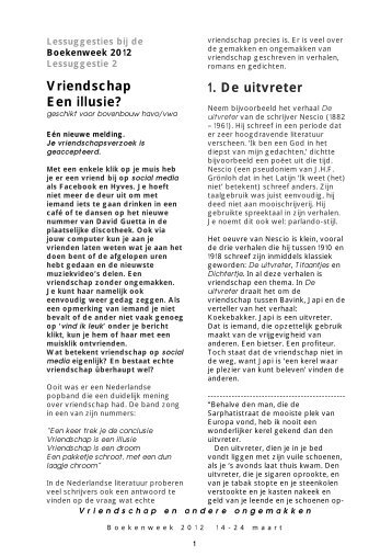 Vriendschap Een illusie? 1. De uitvreter - CPNB
