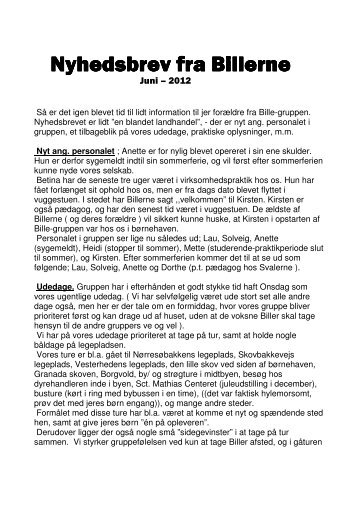 Nyhedsbrev fra Billerne juni 2012