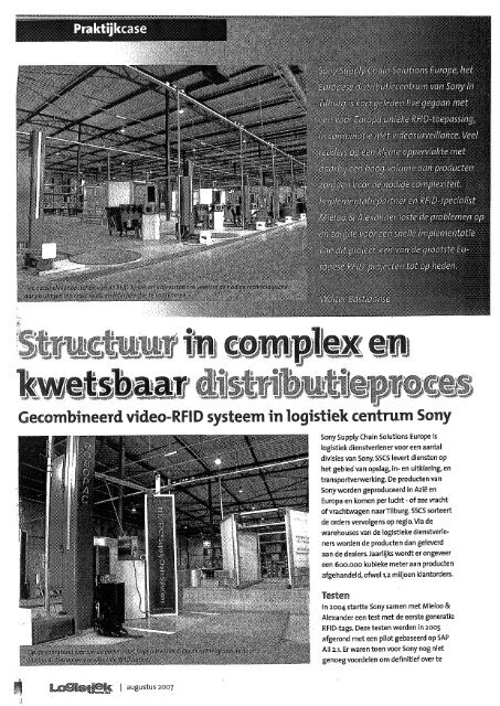 RFID systeem in logistiek centrum Sony - Fontys Mediatheek Portal