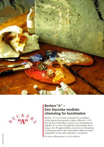 Beckers”A” – Den klassiske nordiske oliemaling for ... - Colart