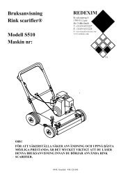 Bruksanvisning Rink scarifier® Modell S510 Maskin nr: - Golfmaskiner