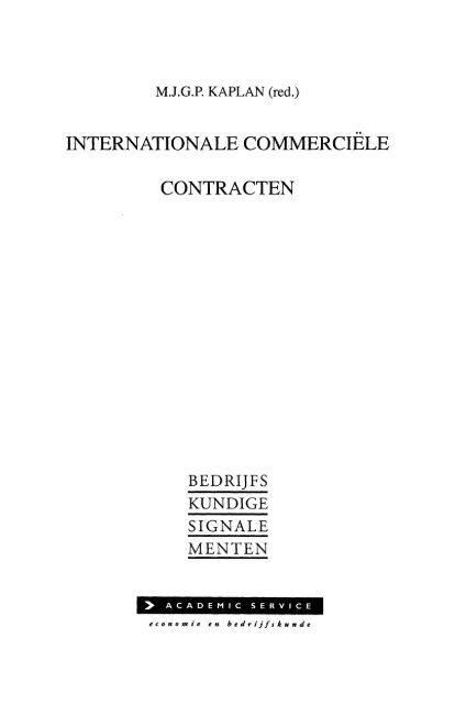 Internationale Commerciële Contracten - Mr M.J.G.P. Kaplan