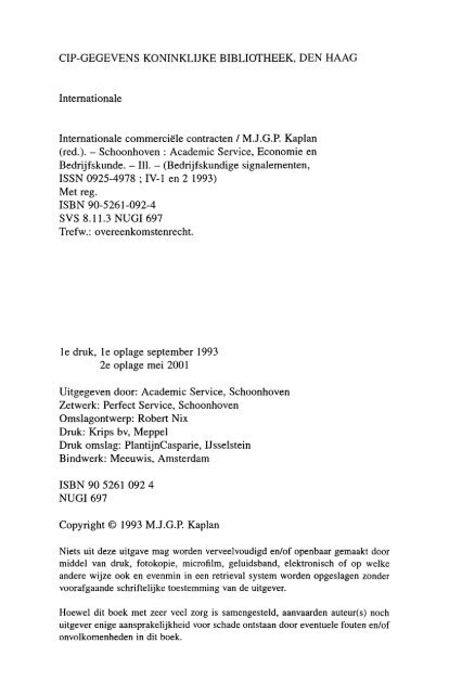 Internationale Commerciële Contracten - Mr M.J.G.P. Kaplan