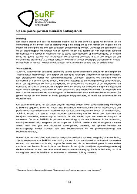 SuRF-NL joint position paper def KRAD_0 3 - Tauw