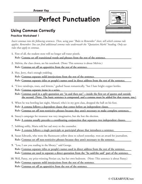 In which of these sentences is the list correctly punctuated Punctuation Rules For Students And Teachers A Complete Guide Literacy Ideas