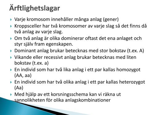 Genetik – Ärftlighetslära ppp