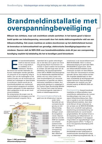 Brandmeldinstallatie met overspanningsbeveiliging - Conduct