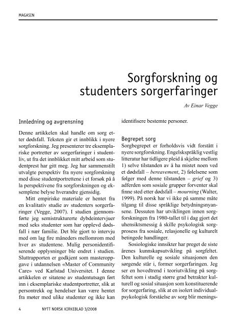 Nytt norsk kirkeblad nr 3-2008 - Det praktisk-teologiske seminar