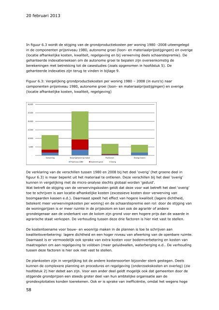 Verdiepingsonderzoek grondproductiekosten - Tweede Kamer