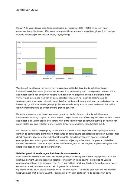 Verdiepingsonderzoek grondproductiekosten - Tweede Kamer