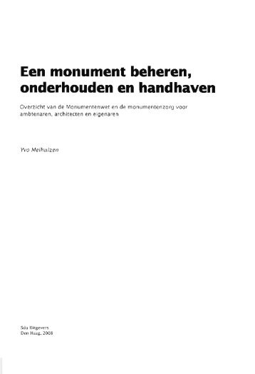 Een monument beheren, onderhouden en handhaven - Nimeto