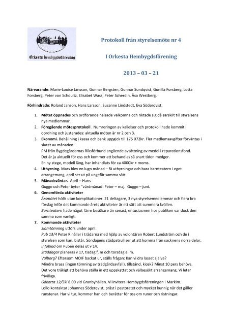 Protokoll 2013nr04 - Orkesta Hembygdsförening