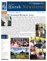 Hazak Newsletter - United Synagogue of Conservative Judaism