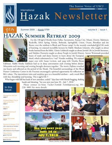 Hazak Newsletter - United Synagogue of Conservative Judaism