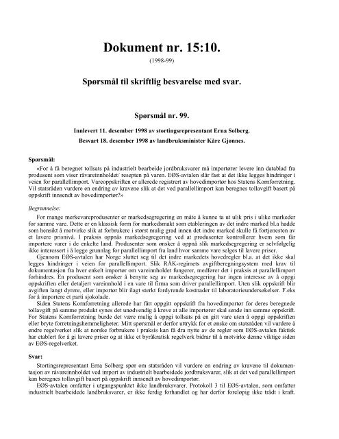 Dokument nr. 15 (1998-1999) (2 Mb) - Stortinget