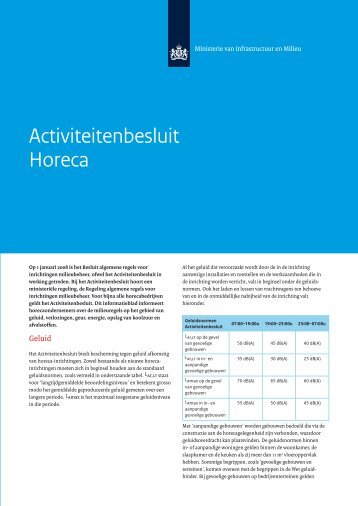 Activiteitenbesluit Horeca - Kenniscentrum Duurzaam MKB